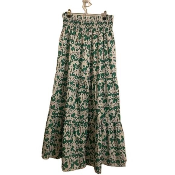 Women's Wide Leg Tiered Floral Print Smocked Waist Palazzo Pants, Medium - Picture 2 of 4